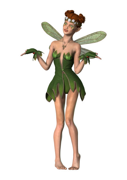 3D插图春仙子在白色图片下载