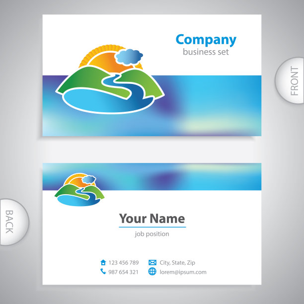 名片-自然的象征-山和湖图片下载