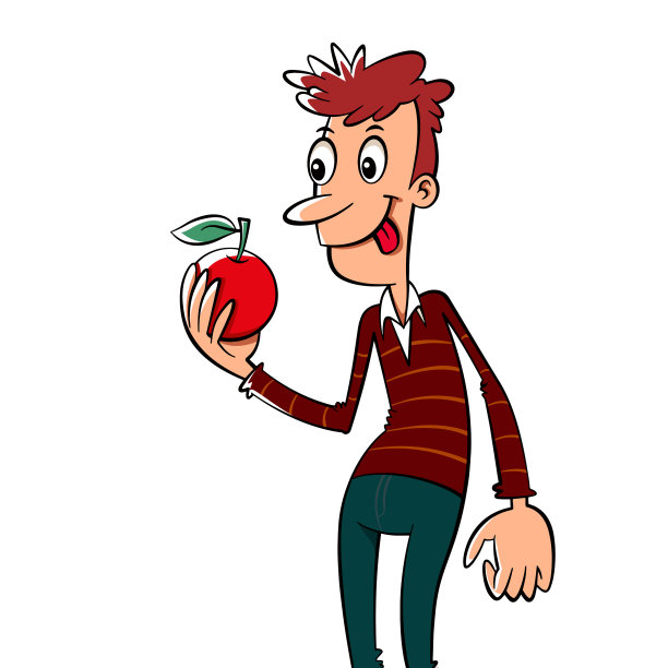 拿着苹果的男人图片下载