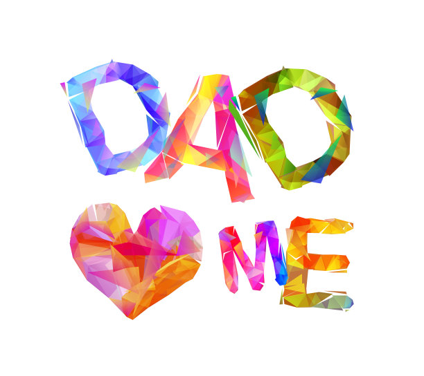 爸爸爱我。三角形的信件图片下载