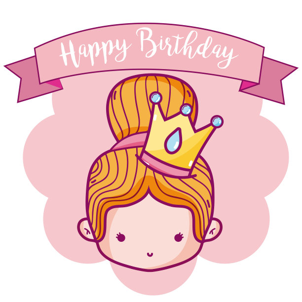 可爱的公主卡生日快乐素材图片