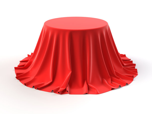 用红色织物覆盖的圆形盒子图片下载