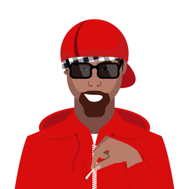 卡通人物。《阿凡达》的象征。戴着帽子的说唱歌手图片下载