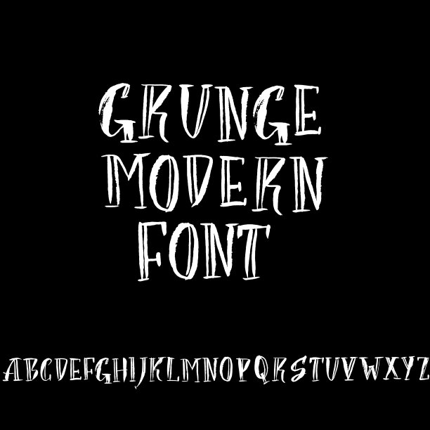 手绘干刷字体。现代刷刻字。摇滚风格的字母。矢量插图。素材图片