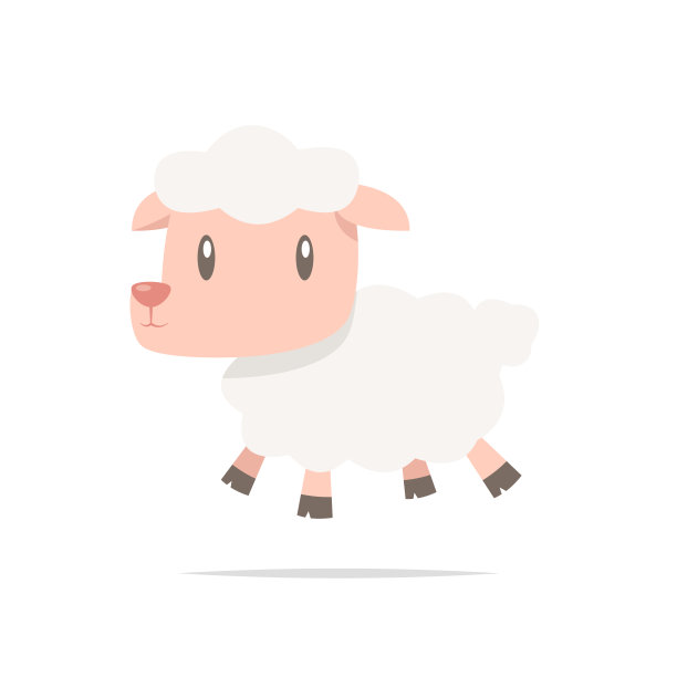 可爱羊卡通向量素材图片