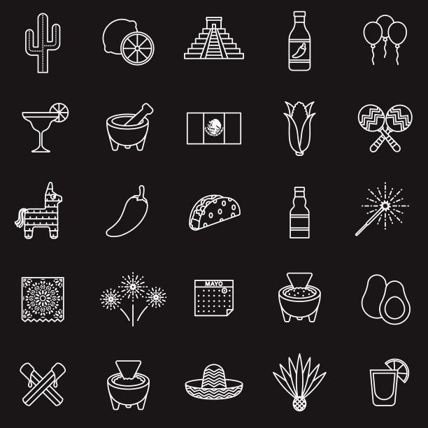 五月节细线图标设置图片下载