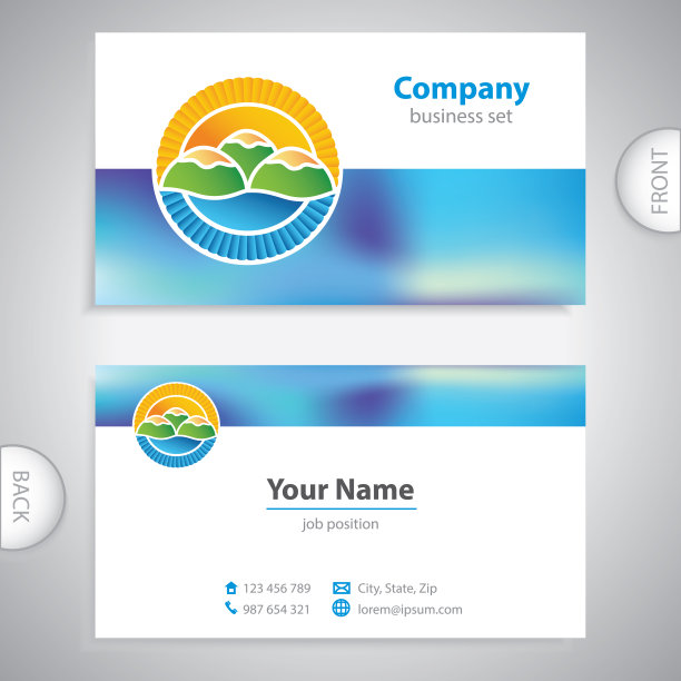 名片——自然的象征——风景如画的山丘图片下载