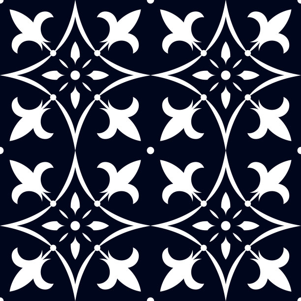 向量东方模式在蓝色。瓷砖或荷兰式瓷砖风格。土耳其模式图片下载