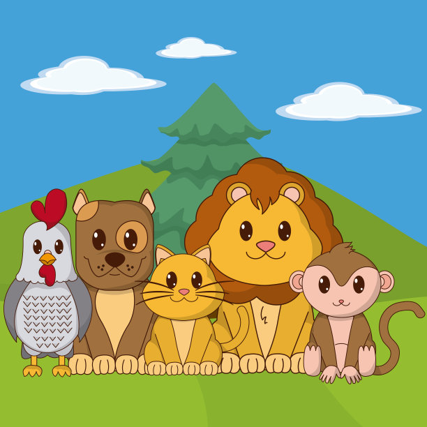 可爱的卡通动物图片下载