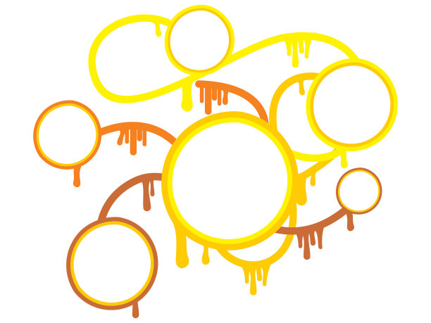 抽象的黄色信息图表圈图片下载