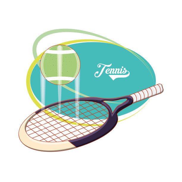 打网球用的球拍和球图片下载