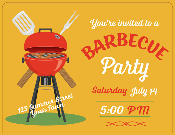 烧烤派对邀请模板图片下载