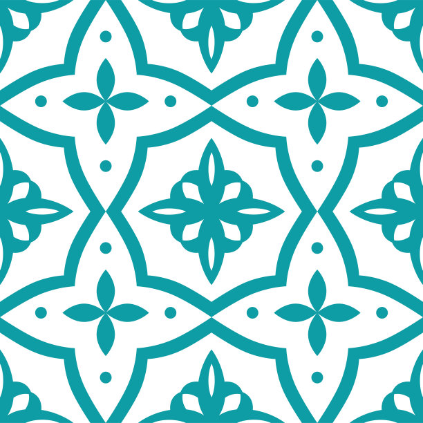 向量东方模式在蓝色。瓷砖或荷兰式瓷砖风格。土耳其模式图片下载