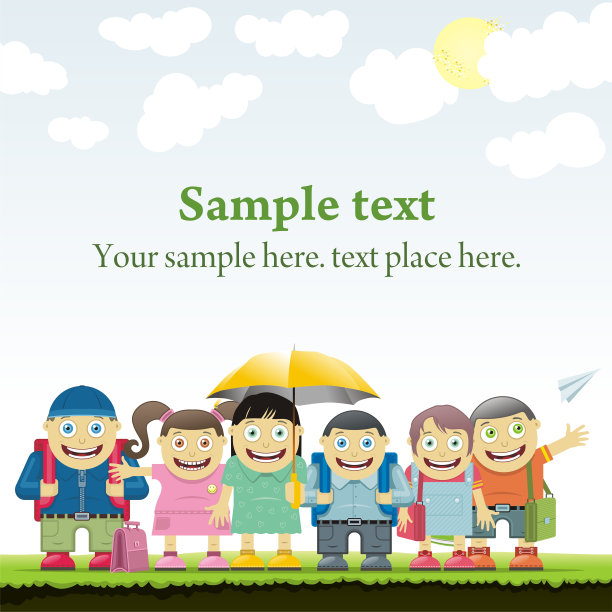 公园里孩子们的海报图片下载