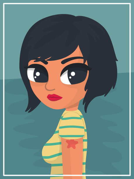 海里的女孩图片下载