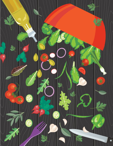 新鲜沙拉和绿色概念图片下载