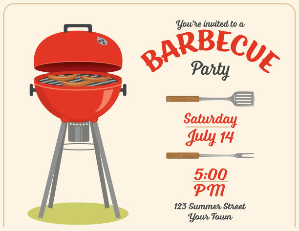 烧烤派对邀请模板图片下载