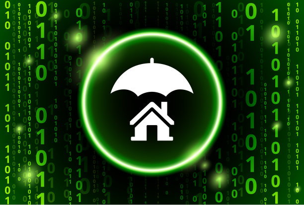 家庭保险二进制码矢量模式背景图片下载