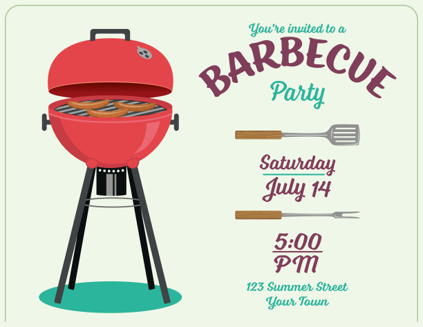 烧烤派对邀请模板图片下载