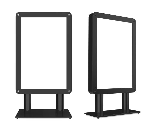 空白的广告广告牌孤立地站着图片下载