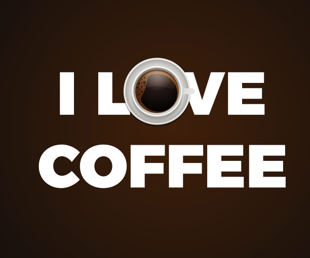 我喜欢用咖啡杯引用咖啡格言。矢量插画海报设计。图片下载