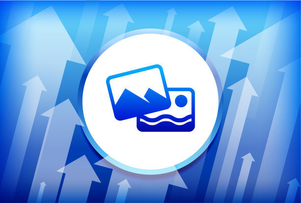 山脉和蓝色海洋向上箭头背景照片图片下载