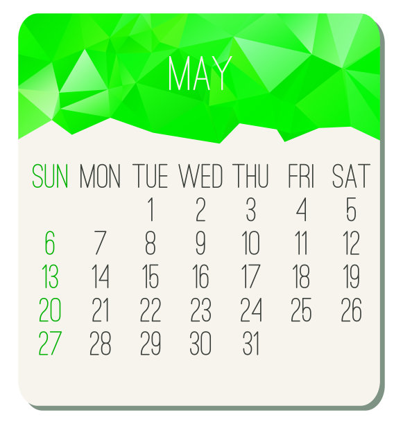 2018年5月日历图片下载