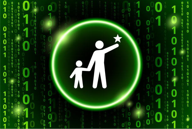 儿童和教师二进制代码向量模式背景图片下载