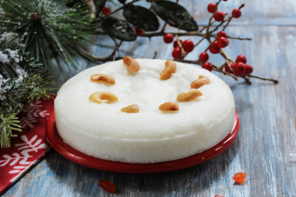 Vattayappam/蒸米粉蛋糕，喀拉拉邦圣诞食品，选择性焦点素材图片