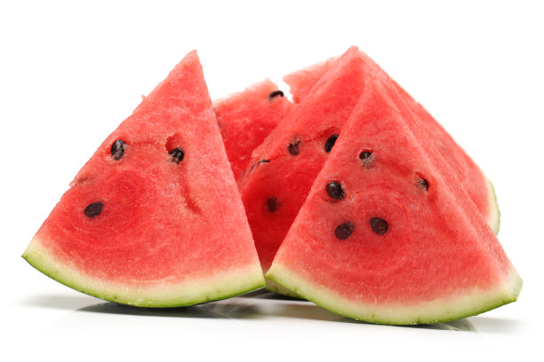 西瓜块设置孤立的白色背景图片下载