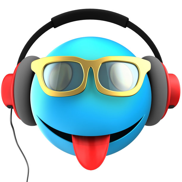 3d蓝色表情微笑图片下载