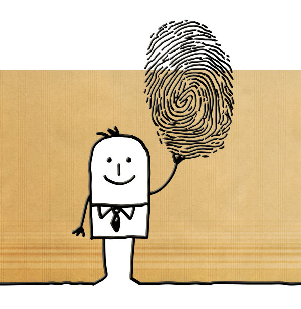 带有大指纹的卡通男子图片下载