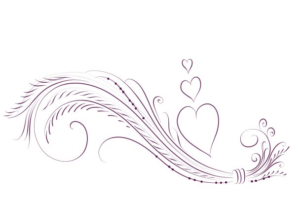 心形装饰，紫色的装饰点缀在白色的情人节和婚礼贺卡上图片下载