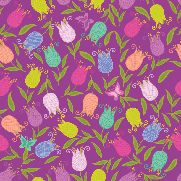 郁金香无缝图案。图片下载