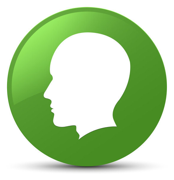 头部男性面部图标软绿色圆形按钮图片下载