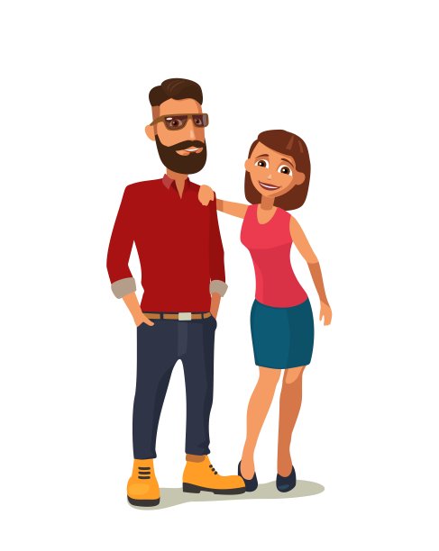 白种情侣相爱。图片下载