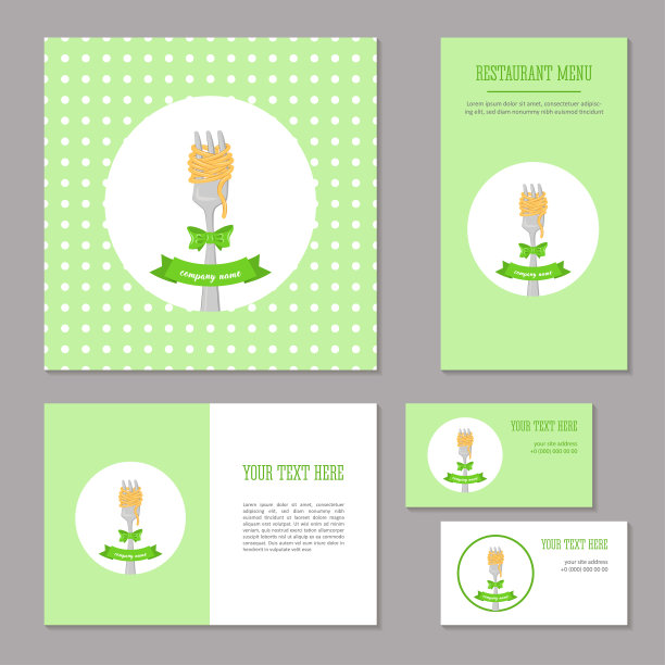 叉子配意大利面和蝴蝶结图片下载