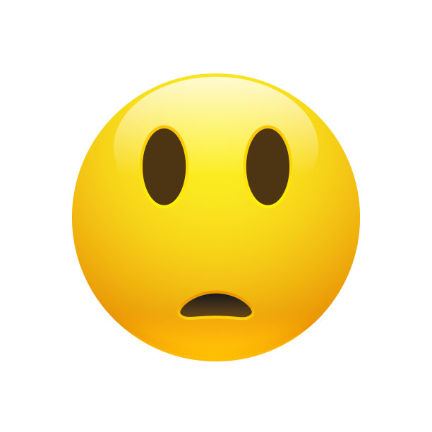 向量表情黄色悲伤困惑的脸图片下载