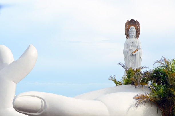 中国海南岛三亚市观音雕像素材图片