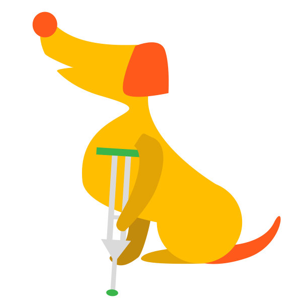 可爱的狗或小狗的矢量插图。腿受伤的病狗。兽医图片下载