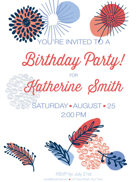 复古中世纪现代风格的生日派对邀请图片下载