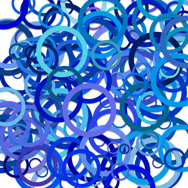 蓝色抽象混沌圆形图案背景图片下载