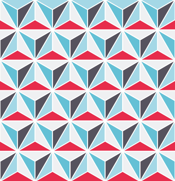 无缝多面体背景图案纹理青色，蓝色和红色图片下载