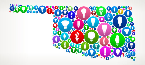 俄克拉何马州灯泡想法矢量图标模式图片下载