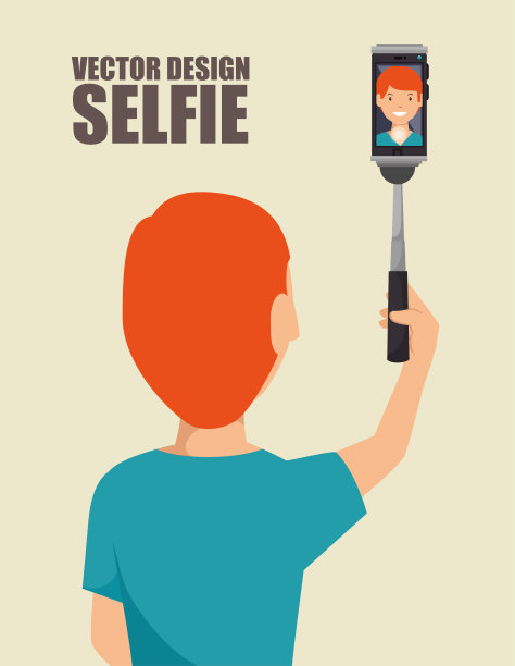 人物自拍智能手机设计图片下载