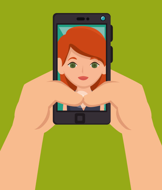 人物自拍智能手机设计图片下载