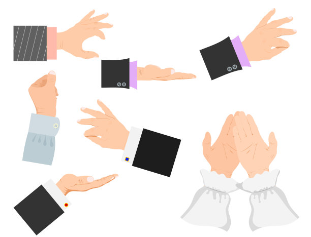 商人手臂矢量手聋哑人手势人指向人手势插图图片下载