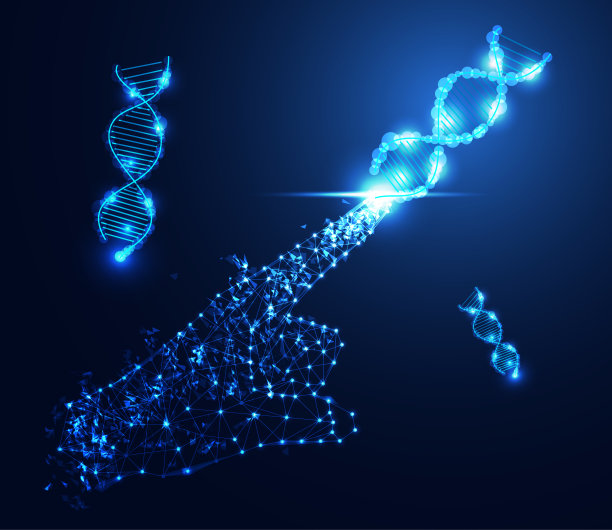 以高科技为背景的抽象技术概念、数字链接和DNA图片下载