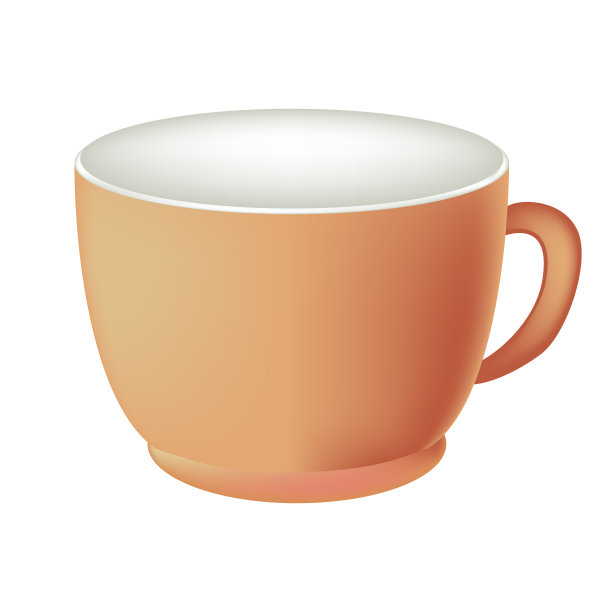 空杯子用来装咖啡或茶的空杯子杯在现实主义风格的特写。杯子被孤立在白色的背景上。矢量插图的杯子米色。图片下载