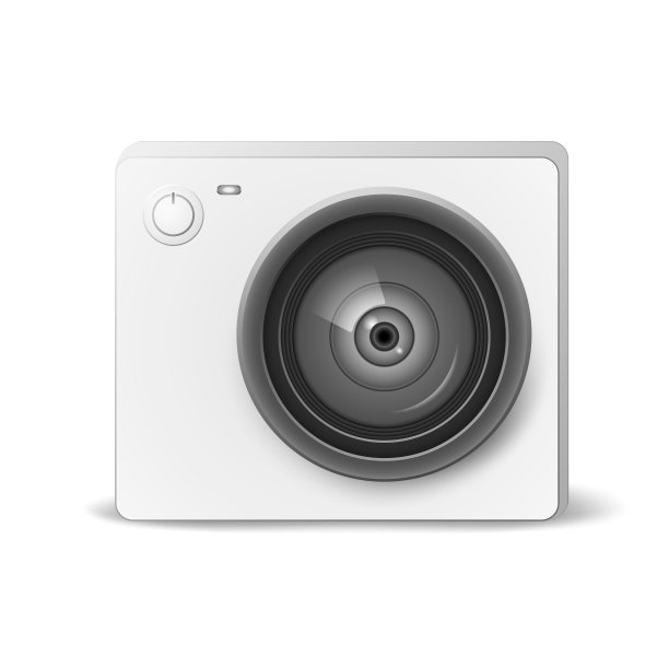 紧凑的白色行动视频摄像机。摄影、摄像设备用于拍摄极限运动。真实的矢量插图孤立在白色背景上。现实的矢量图图片下载